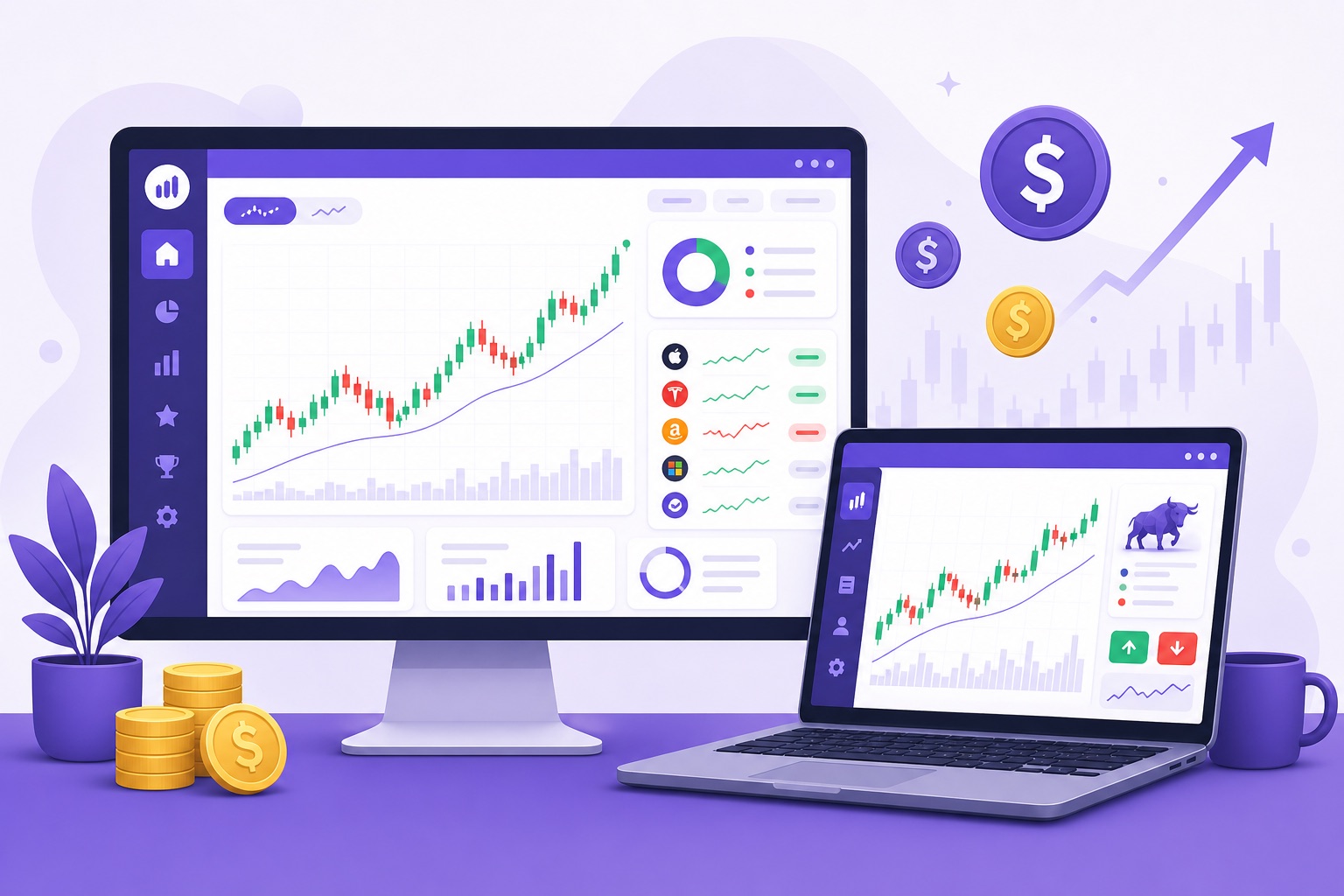 Permainan Simulator Pasar Saham untuk PC (2026): Unduhan Gratis & Opsi Online