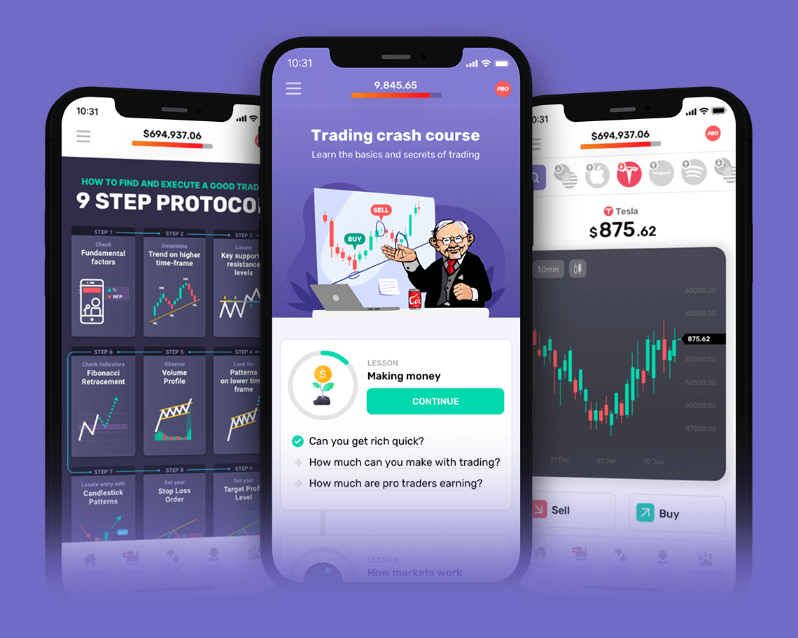 best stock market simulator and trading school app