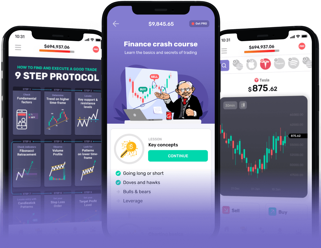 Stock market simulator game app